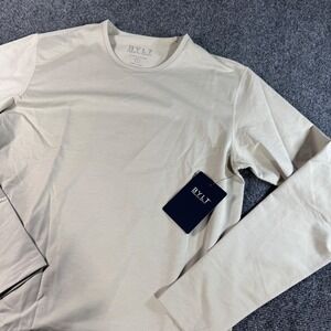 BYLT Premium Basics Signature Long Sleeve Shirt Tan Sand Men Small New NWT